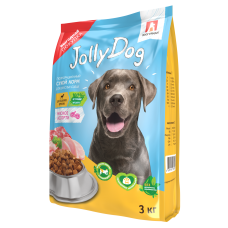 Полнорационный сухой корм для взрослых собак Jolly Dog, Мясное ассорти, 3 кг